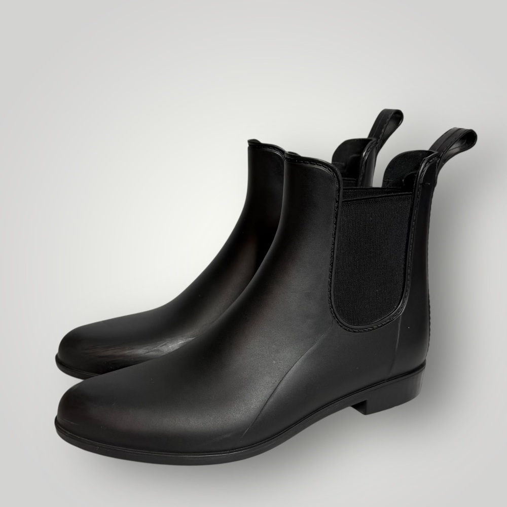 Sam Edelman Tinsley Matte Chelsea Rain Booties Ankle Size 9W Gored Sides Black - Picture 3 of 14